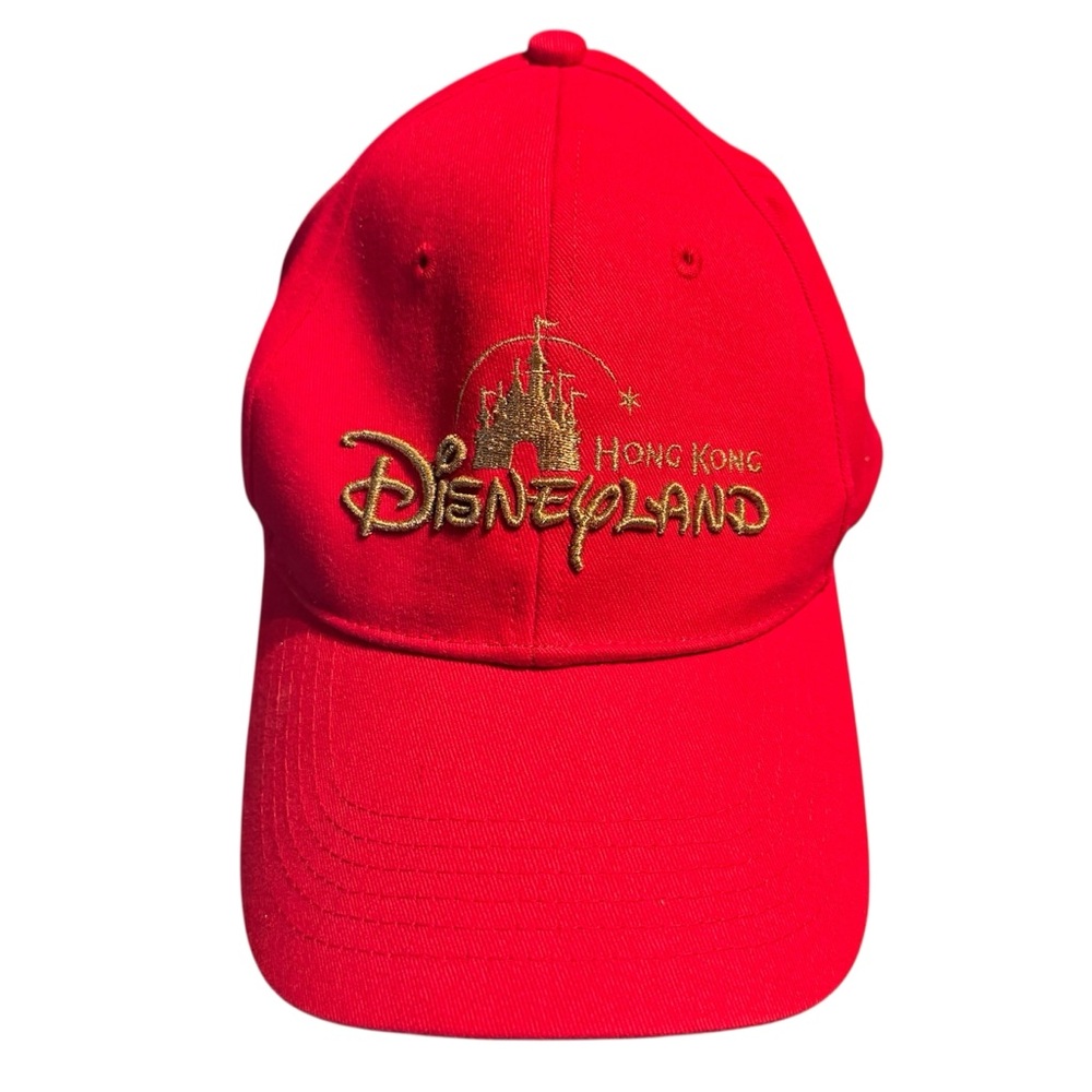Disneyland Hong Kong Red and Gold Cap Baseball Hat